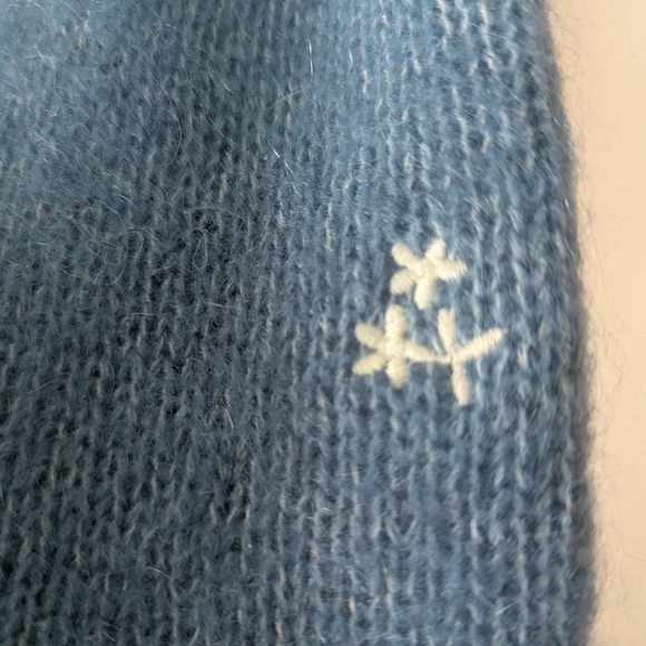 Sezane Blue Sweater with White Floral Embroidery Size S - Picture 5 of 5
